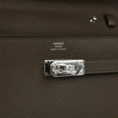 HERMÈS Hermes Kelly Wallet To Go Vert Loden Evercolor Palladium Hardware | Thumbnail 7