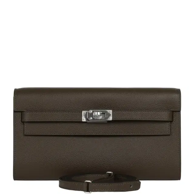 HERMÈS Hermes Kelly Wallet To Go Vert Loden Evercolor Palladium Hardware