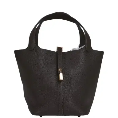 HERMÈS Hermes Picotin Lock 22 Bai Brun Clemence Gold Hardware | Thumbnail 1 HERMÈS Hermes Picotin Lock 22 Bai Brun Clemence Gold Hardware | Thumbnail 1