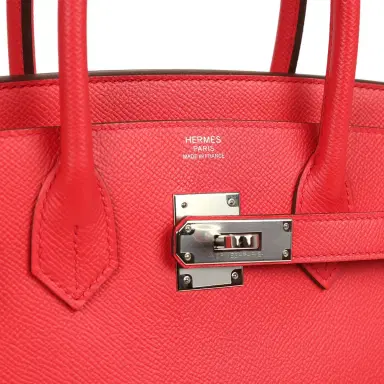HERMÈS Pre-owned Hermes Birkin 30 Rouge De Coeur Epsom Palladium Hardware | Thumbnail 7 HERMÈS Pre-owned Hermes Birkin 30 Rouge De Coeur Epsom Palladium Hardware | Thumbnail 7