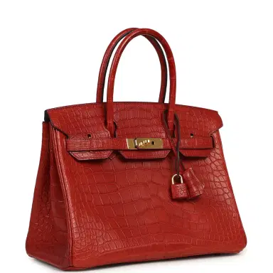 HERMÈS Pre-owned Hermes Birkin 30 Rouge H Matte Alligator Gold Hardware | Thumbnail 2
