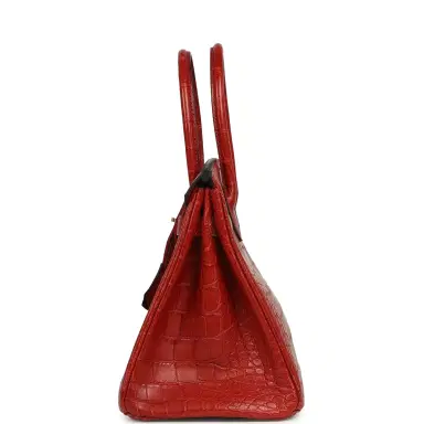 HERMÈS Pre-owned Hermes Birkin 30 Rouge H Matte Alligator Gold Hardware | Thumbnail 3