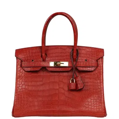HERMÈS Pre-owned Hermes Birkin 30 Rouge H Matte Alligator Gold Hardware | Thumbnail 1