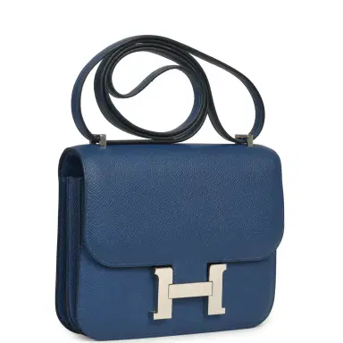HERMÈS Pre-owned Hermes Constance 18 Bleu Tie Epsom Palladium Hardware | Thumbnail 2 HERMÈS Pre-owned Hermes Constance 18 Bleu Tie Epsom Palladium Hardware | Thumbnail 2