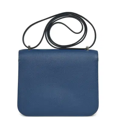 HERMÈS Pre-owned Hermes Constance 18 Bleu Tie Epsom Palladium Hardware | Thumbnail 4 HERMÈS Pre-owned Hermes Constance 18 Bleu Tie Epsom Palladium Hardware | Thumbnail 4