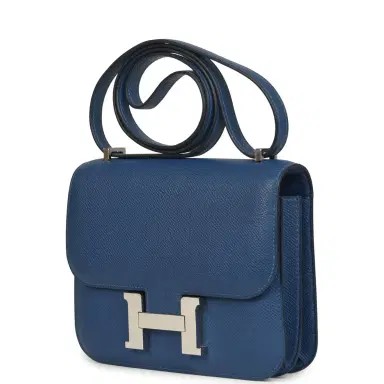 HERMÈS Pre-owned Hermes Constance 18 Bleu Tie Epsom Palladium Hardware | Thumbnail 5 HERMÈS Pre-owned Hermes Constance 18 Bleu Tie Epsom Palladium Hardware | Thumbnail 5