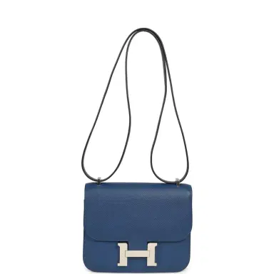 HERMÈS Pre-owned Hermes Constance 18 Bleu Tie Epsom Palladium Hardware | Thumbnail 7 HERMÈS Pre-owned Hermes Constance 18 Bleu Tie Epsom Palladium Hardware | Thumbnail 7
