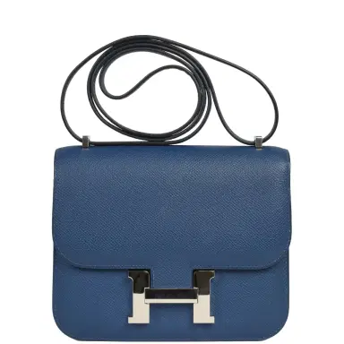 HERMÈS Pre-owned Hermes Constance 18 Bleu Tie Epsom Palladium Hardware | Thumbnail 1 HERMÈS Pre-owned Hermes Constance 18 Bleu Tie Epsom Palladium Hardware | Thumbnail 1