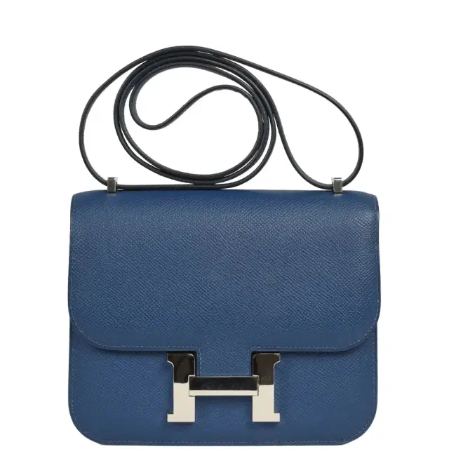 HERMÈS Pre-owned Hermes Constance 18 Bleu Tie Epsom Palladium Hardware