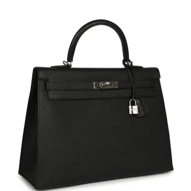 HERMÈS Pre-owned Hermes Kelly Sellier 35 Black Epsom Palladium Hardware | Thumbnail 2 HERMÈS Pre-owned Hermes Kelly Sellier 35 Black Epsom Palladium Hardware | Thumbnail 2