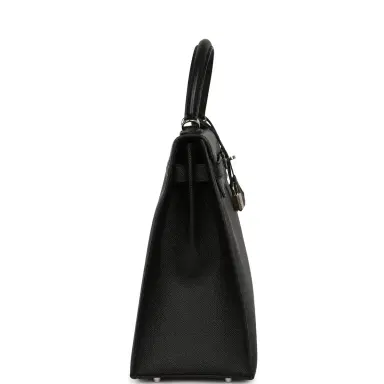 HERMÈS Pre-owned Hermes Kelly Sellier 35 Black Epsom Palladium Hardware | Thumbnail 3 HERMÈS Pre-owned Hermes Kelly Sellier 35 Black Epsom Palladium Hardware | Thumbnail 3