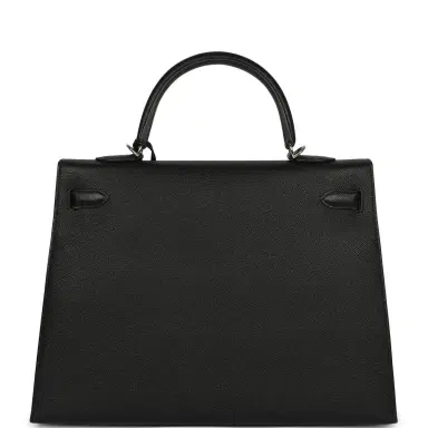 HERMÈS Pre-owned Hermes Kelly Sellier 35 Black Epsom Palladium Hardware | Thumbnail 4 HERMÈS Pre-owned Hermes Kelly Sellier 35 Black Epsom Palladium Hardware | Thumbnail 4