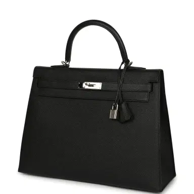 HERMÈS Pre-owned Hermes Kelly Sellier 35 Black Epsom Palladium Hardware | Thumbnail 5 HERMÈS Pre-owned Hermes Kelly Sellier 35 Black Epsom Palladium Hardware | Thumbnail 5