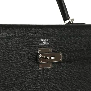 HERMÈS Pre-owned Hermes Kelly Sellier 35 Black Epsom Palladium Hardware | Thumbnail 7 HERMÈS Pre-owned Hermes Kelly Sellier 35 Black Epsom Palladium Hardware | Thumbnail 7