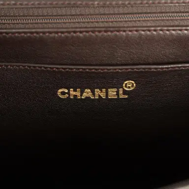 Chanel Vintage Chanel Large Kelly Dark Brown Shiny Alligator Gold Hardware | Thumbnail 8