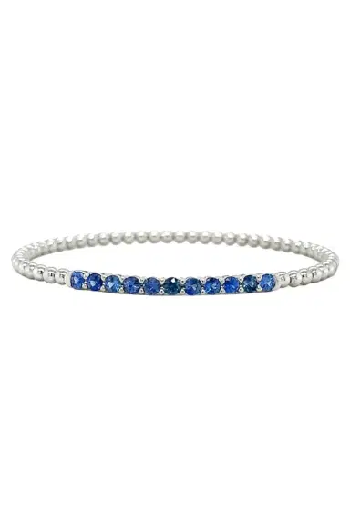 LISA NIK Blue Sapphire Rainbow Collection Stretch Bracelet | Thumbnail 1