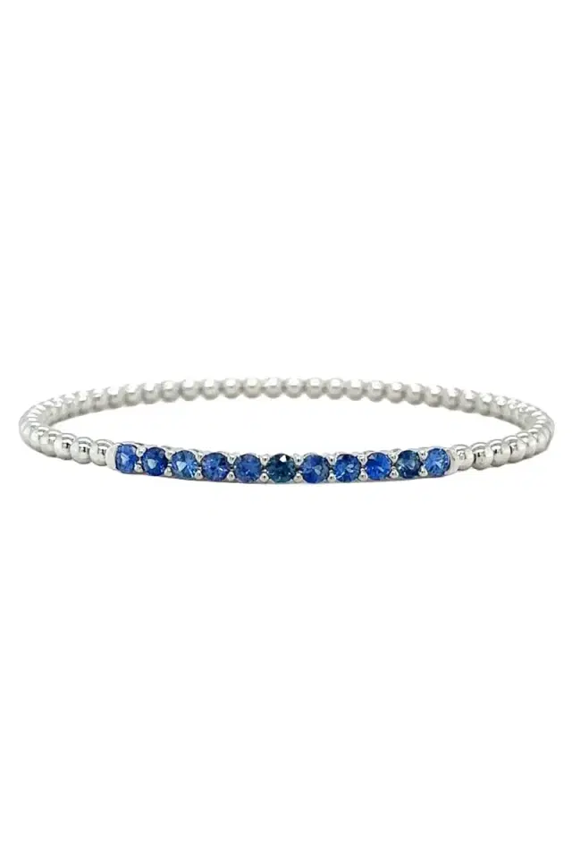 LISA NIK Blue Sapphire Rainbow Collection Stretch Bracelet