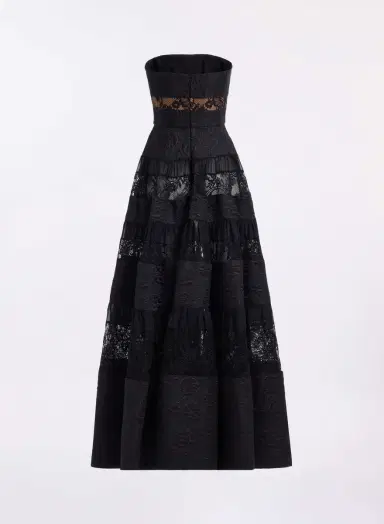 Elie Saab Strapless Brocade & Lace Long Dress | Thumbnail 5 Elie Saab Strapless Brocade & Lace Long Dress | Thumbnail 5