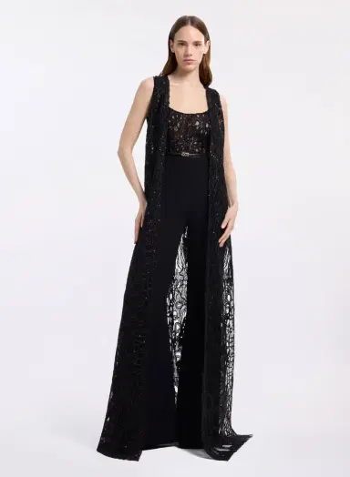 Elie Saab Sequin Embroidered Tulle & Cady Jumpsuit | Thumbnail 6 Elie Saab Sequin Embroidered Tulle & Cady Jumpsuit | Thumbnail 6
