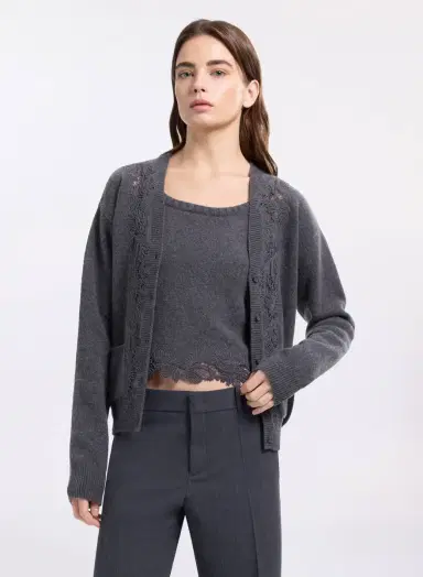 Elie Saab Knit & Lace Trim Twin Set | Thumbnail 2