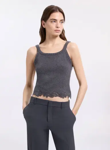 Elie Saab Knit & Lace Trim Twin Set | Thumbnail 6