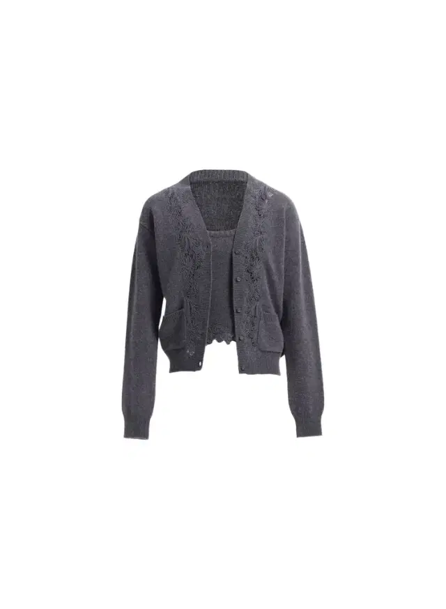 Elie Saab Knit & Lace Trim Twin Set