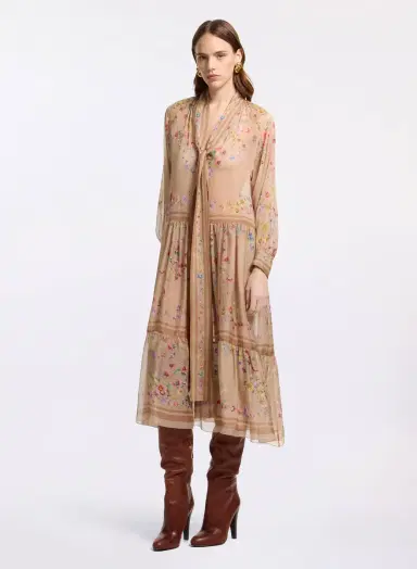 Elie Saab Printed Chiffon Midi Dress | Thumbnail 2 Elie Saab Printed Chiffon Midi Dress | Thumbnail 2