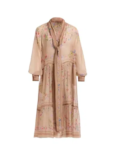 Elie Saab Printed Chiffon Midi Dress | Thumbnail 1 Elie Saab Printed Chiffon Midi Dress | Thumbnail 1