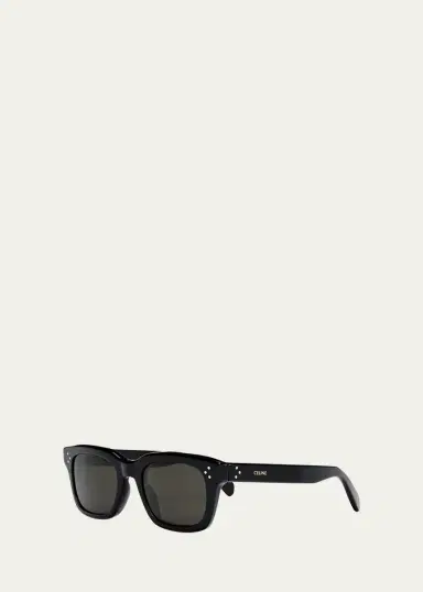 Celine Men's Havana Rectangle Logo Sunglasses | Thumbnail 2