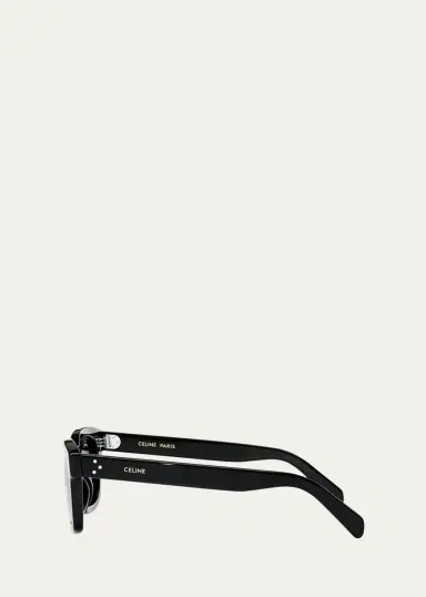 Celine Men's Havana Rectangle Logo Sunglasses | Thumbnail 3