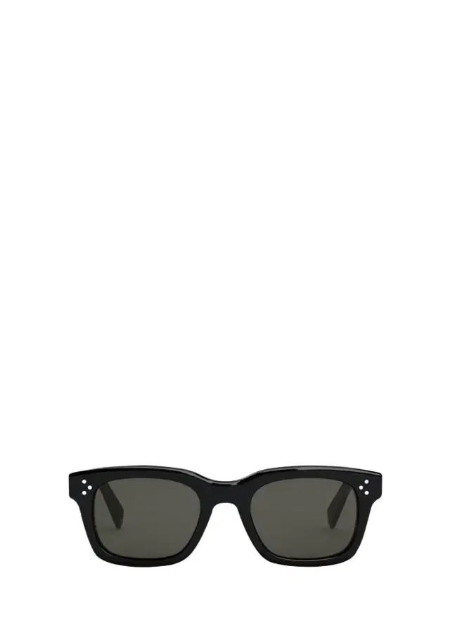 Celine Men's Havana Rectangle Logo Sunglasses