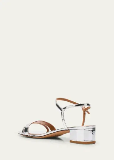 Emme Parsons Simple Metallic Ankle-Strap Sandals | Thumbnail 5
