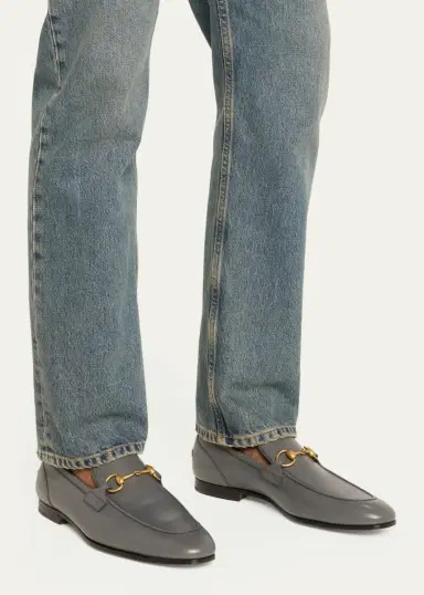 Gucci Men's Jordaan Leather Loafers | Thumbnail 2