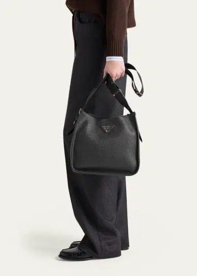 Prada Medium Daino Soft Leather Hobo Crossbody Bag | Thumbnail 2
