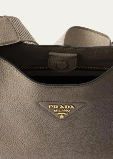 Prada Medium Daino Soft Leather Hobo Crossbody Bag | Thumbnail 4