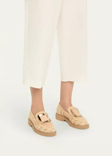 Roger Vivier Viv Rangers Braided Raffia Loafers | Thumbnail 2