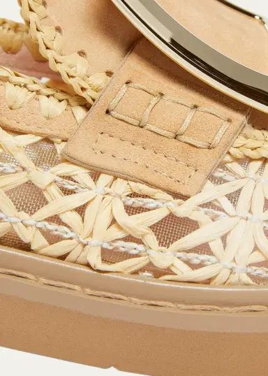 Roger Vivier Viv Rangers Braided Raffia Loafers | Thumbnail 5