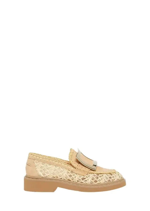 Roger Vivier Viv Rangers Braided Raffia Loafers