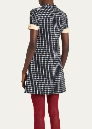 Valentino Garavani Bow-Embellished Boucle Mini Dress | Thumbnail 3