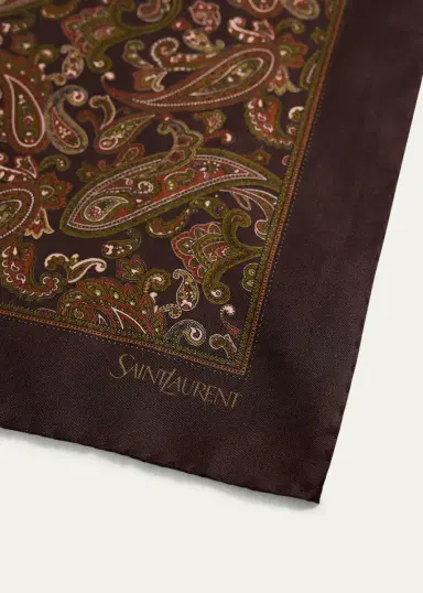 Saint Laurent Paisley-Print Silk Scarf | Thumbnail 2