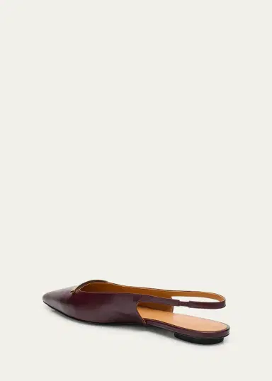 Tod's Gold-Tone Bar Leather Slingback Flats | Thumbnail 4
