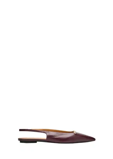 Tod's Gold-Tone Bar Leather Slingback Flats | Thumbnail 1