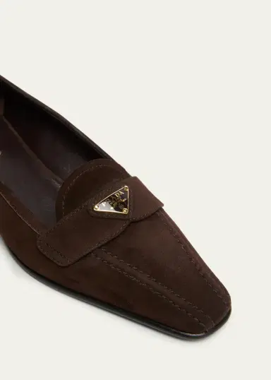 Prada Suede Pointed-Toe Loafers | Thumbnail 3