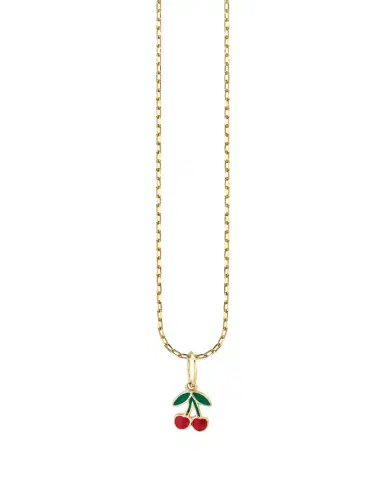 Sydney Evan 14K Yellow Gold Cherry Charm Pendant Necklace | Thumbnail 2