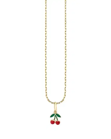 Sydney Evan 14K Yellow Gold Cherry Charm Pendant Necklace | Thumbnail 1