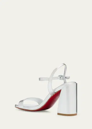 Christian Louboutin 85mm Jane Metallic Leather Ankle-Strap Sandals | Thumbnail 2