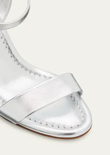 Christian Louboutin 85mm Jane Metallic Leather Ankle-Strap Sandals | Thumbnail 3