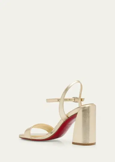 Christian Louboutin 85mm Jane Metallic Leather Ankle-Strap Sandals | Thumbnail 6
