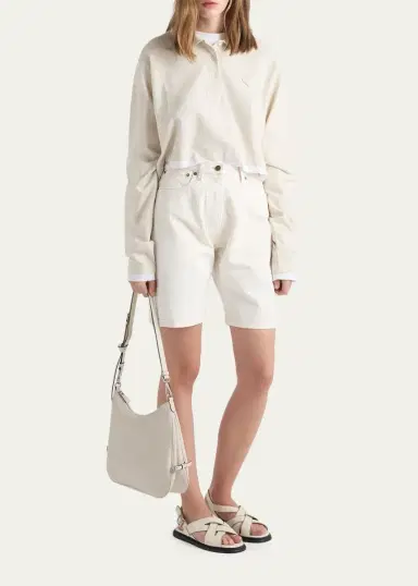 Prada Fold Large Leather Shoulder Bag | Thumbnail 6 Prada Fold Large Leather Shoulder Bag | Thumbnail 6