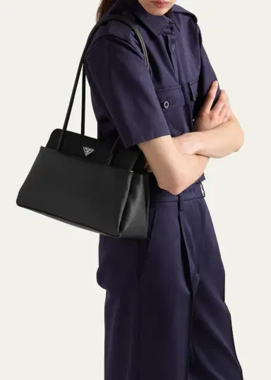 Prada Leather & Re-Nylon Flap Shoulder Bag | Thumbnail 2